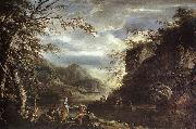 ROSA, Salvator River Landscape with Apollo and the Cumean Sibyl  gq oil painting artist